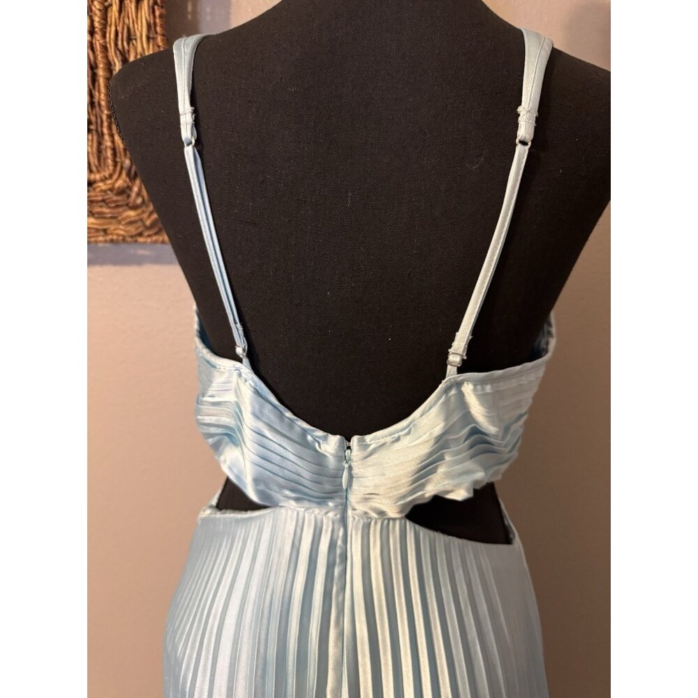 Abercrombie & Fitch Long Dress M Tall Halter Tie Back Floral Cut Out Pleated NEW - Picture 10 of 16
